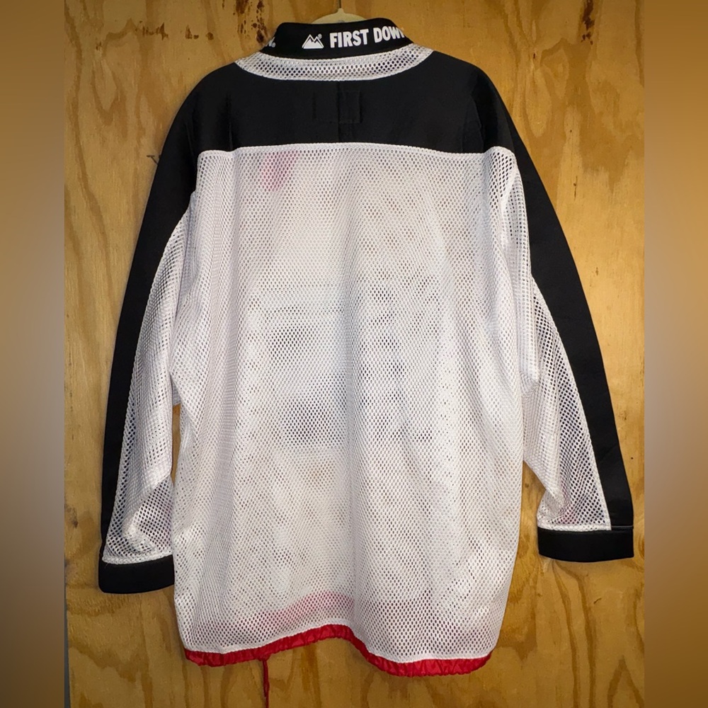 First Down Y2k Oversized Mesh Pullover Jacket Bla… - image 6
